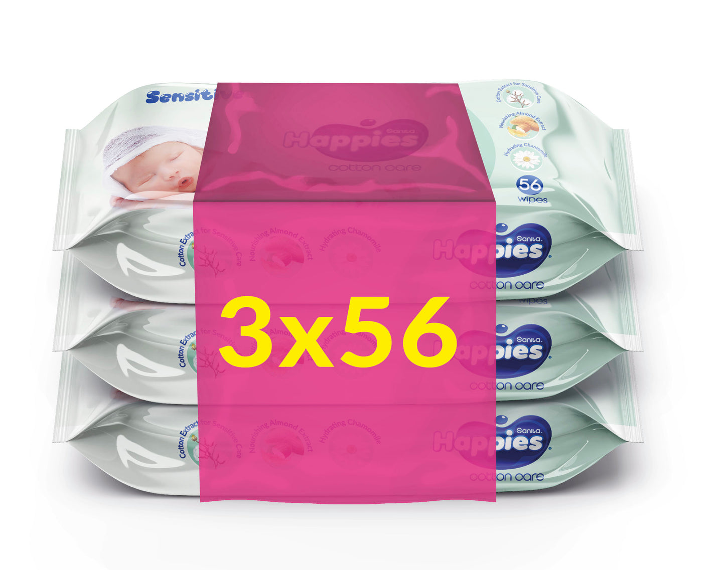 Happies wipes cotton'care