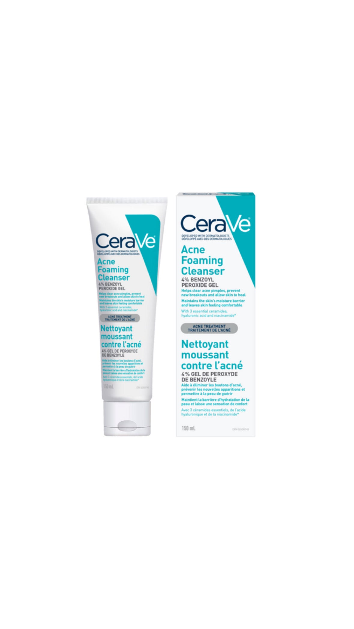 CERAVE Acne Foaming Cleanser 4% Benzoyl Peroxide Gel 150ML