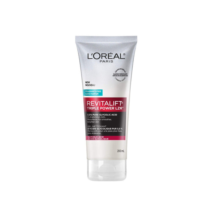 LOREAL Triple Power LZR 3.5% Pure Glycolic Acid Cleansing Gel 200ML