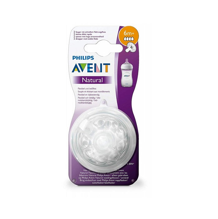 Avent natural nipple 6m+ 4 flow