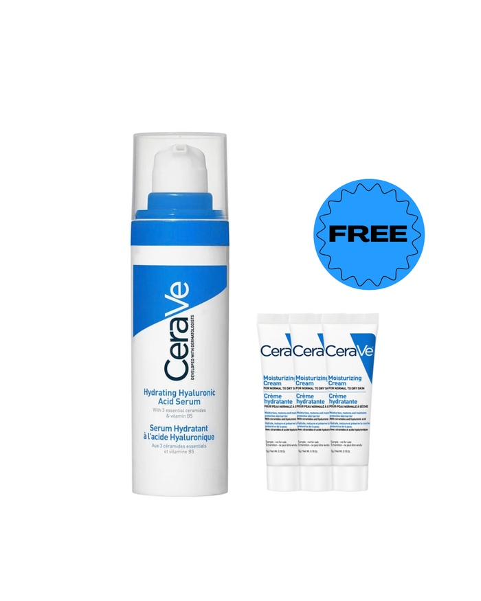CERAVE Hydrating Hyaluronic Acid Serum for Dry Skin 30ml + FREE moisturizing lotion