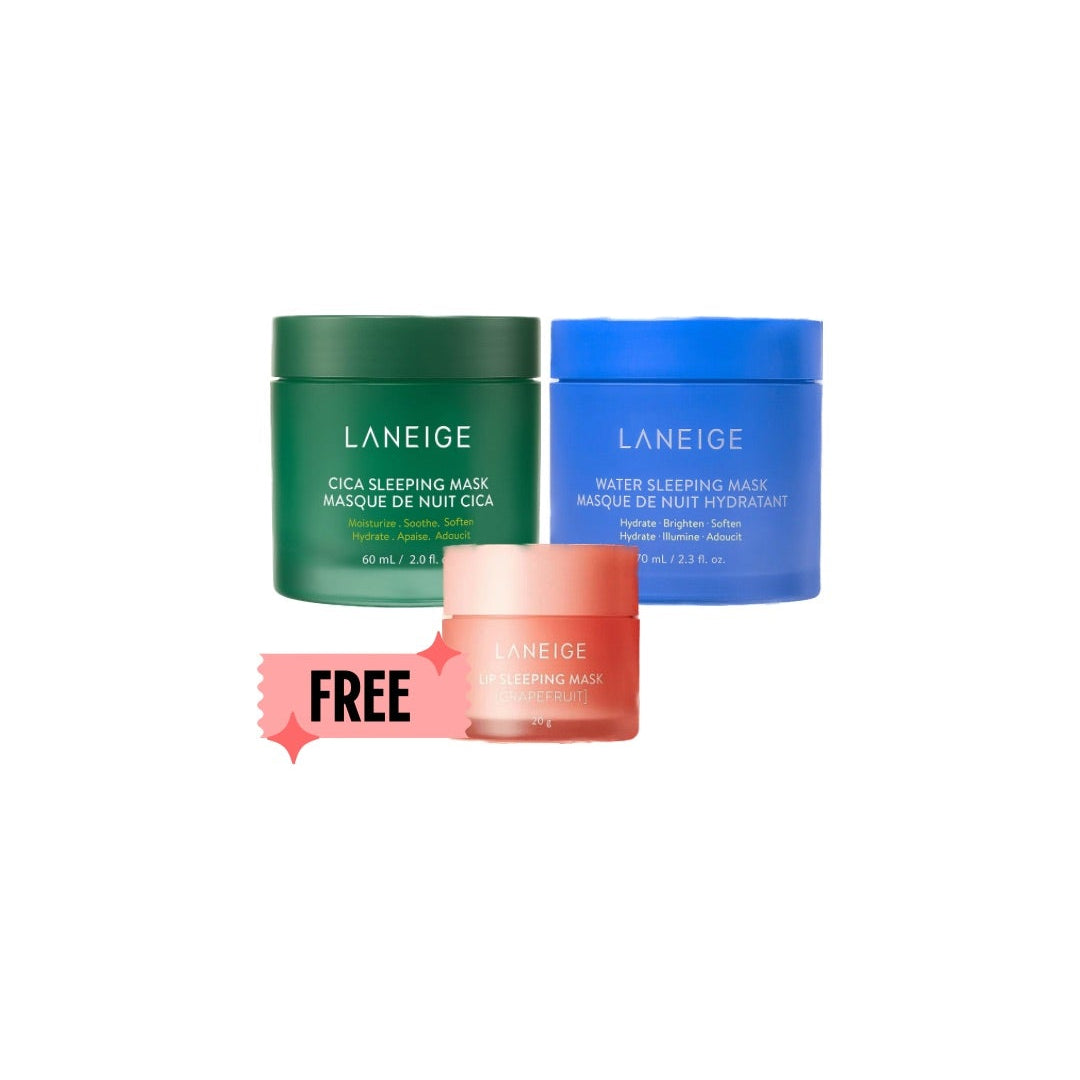 LANEIGE Sleeping Mask + Cica Sleeping mask + FREE Lip Mask