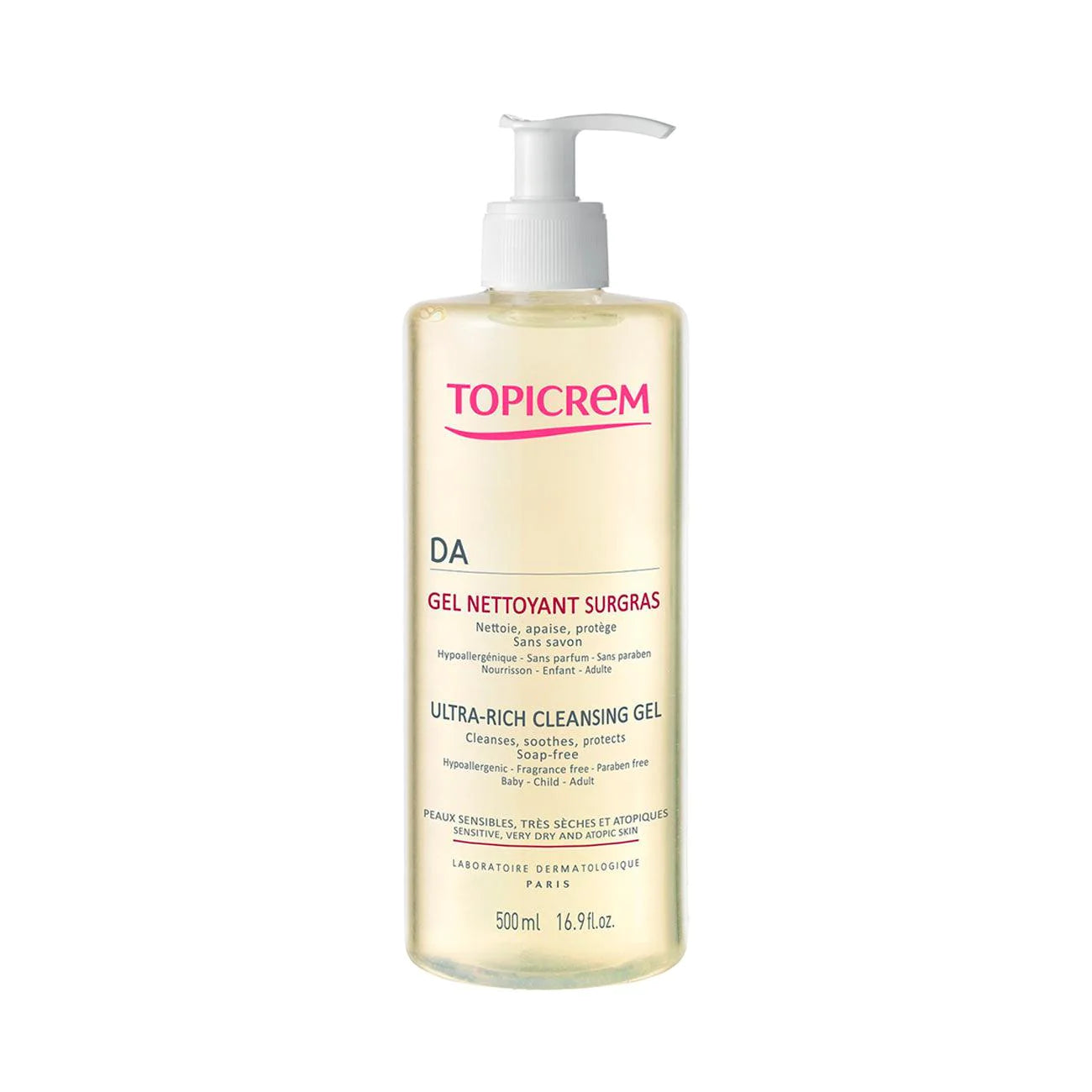 TOPICREM DA Ultra-Rich Cleansing Gel - Sensitive, Very Dry and Atopic Skin 500ML