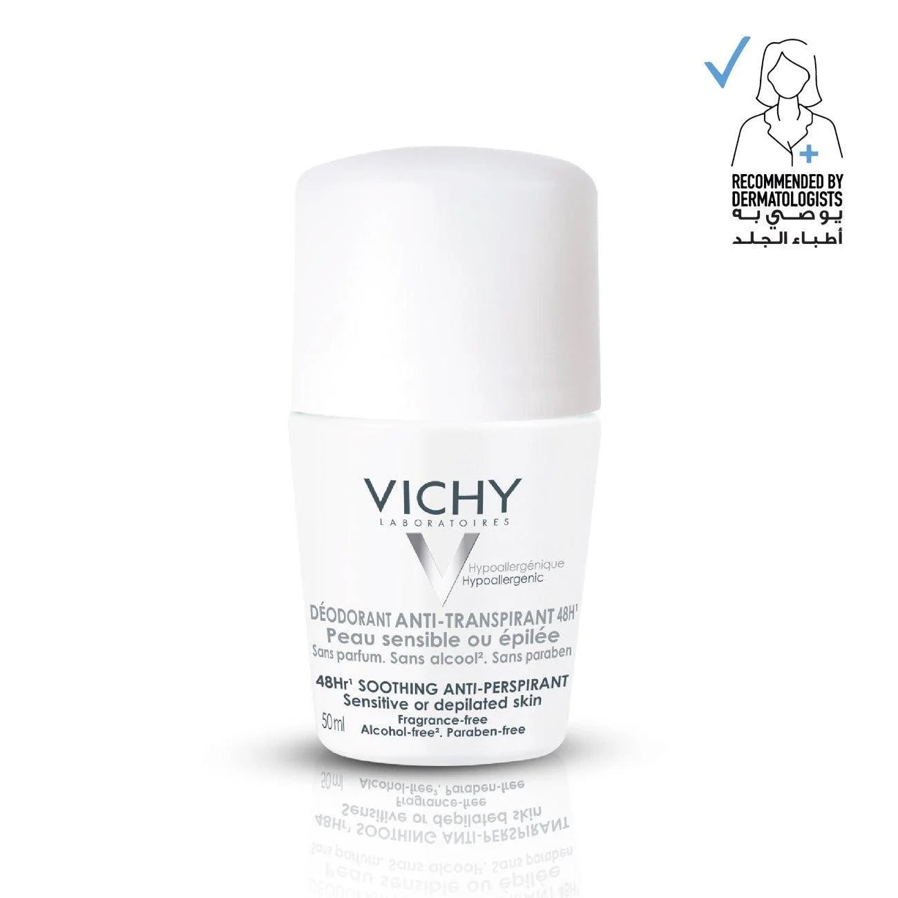 VICHY 48H Soothing Anti-Perspirant Roll-On - Sensitive or Depilated Skin