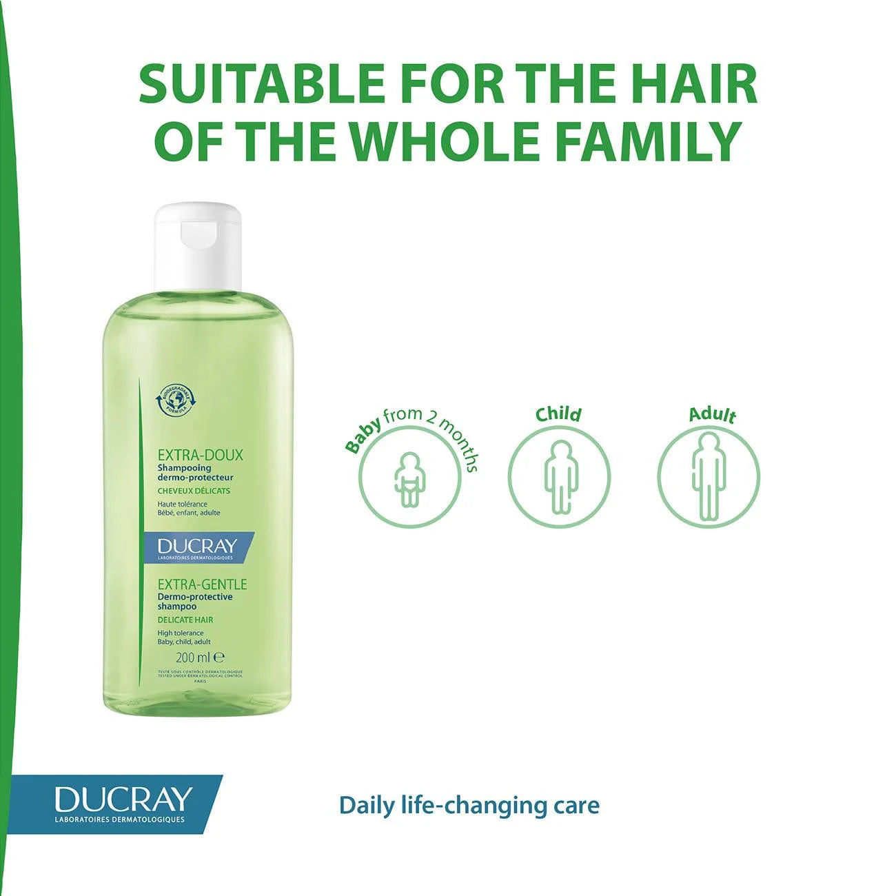 DUCRAY Extra-Gentle Dermo-Protective Shampoo - Delicate Hair of the Whole Family