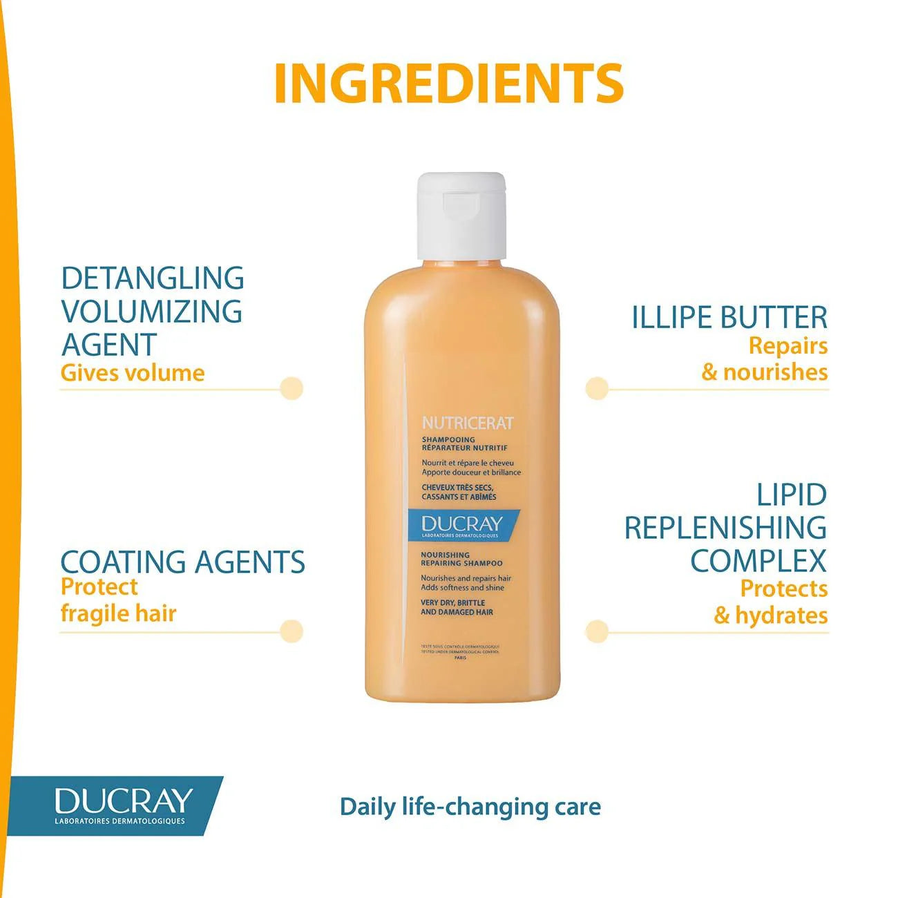 DUCRAY Nutricerat Nourishing Repairing Shampoo - Very Dry, Brittle and Damaged Hair