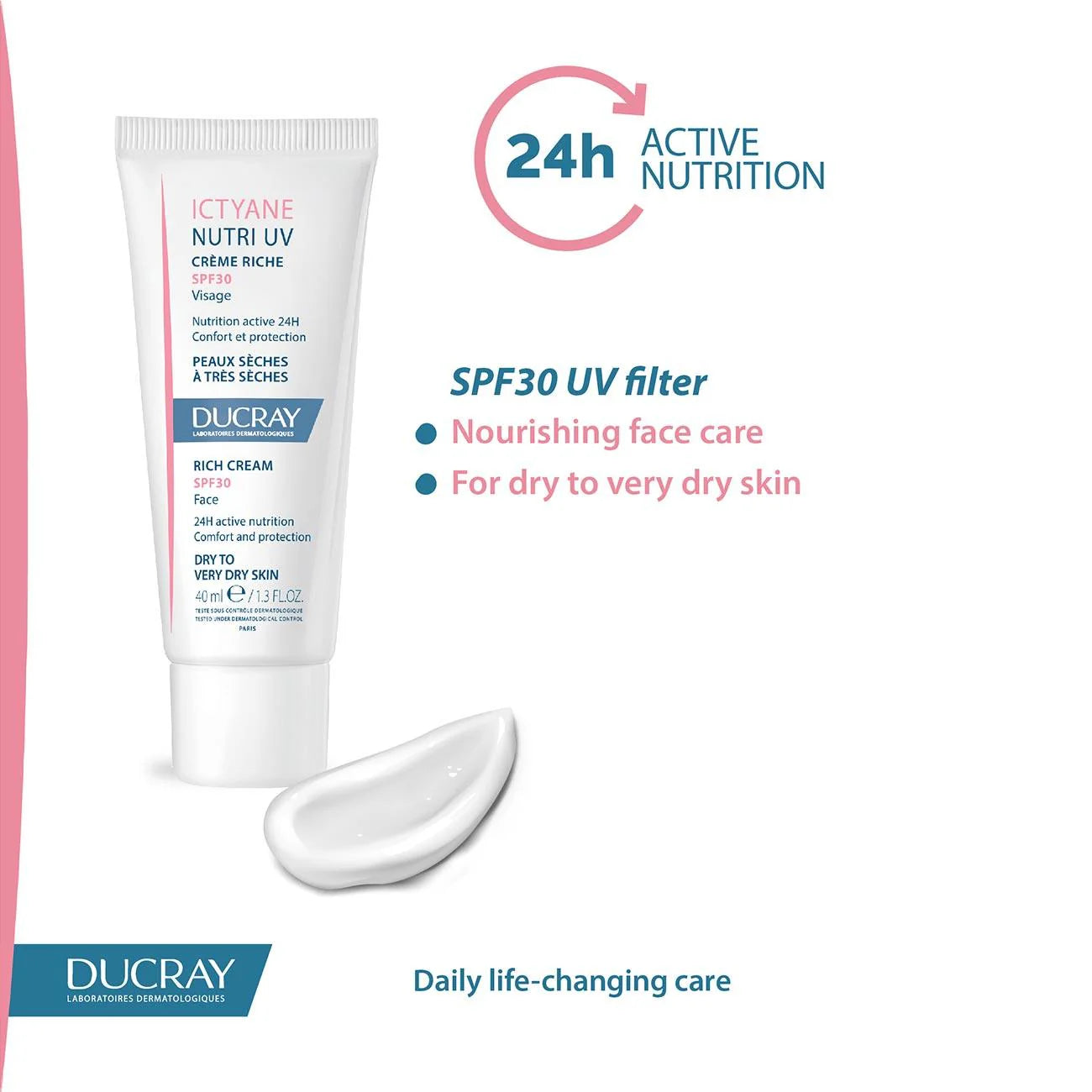 DUCRAY Ictyane Nutri UV Rich Face Cream SPF30