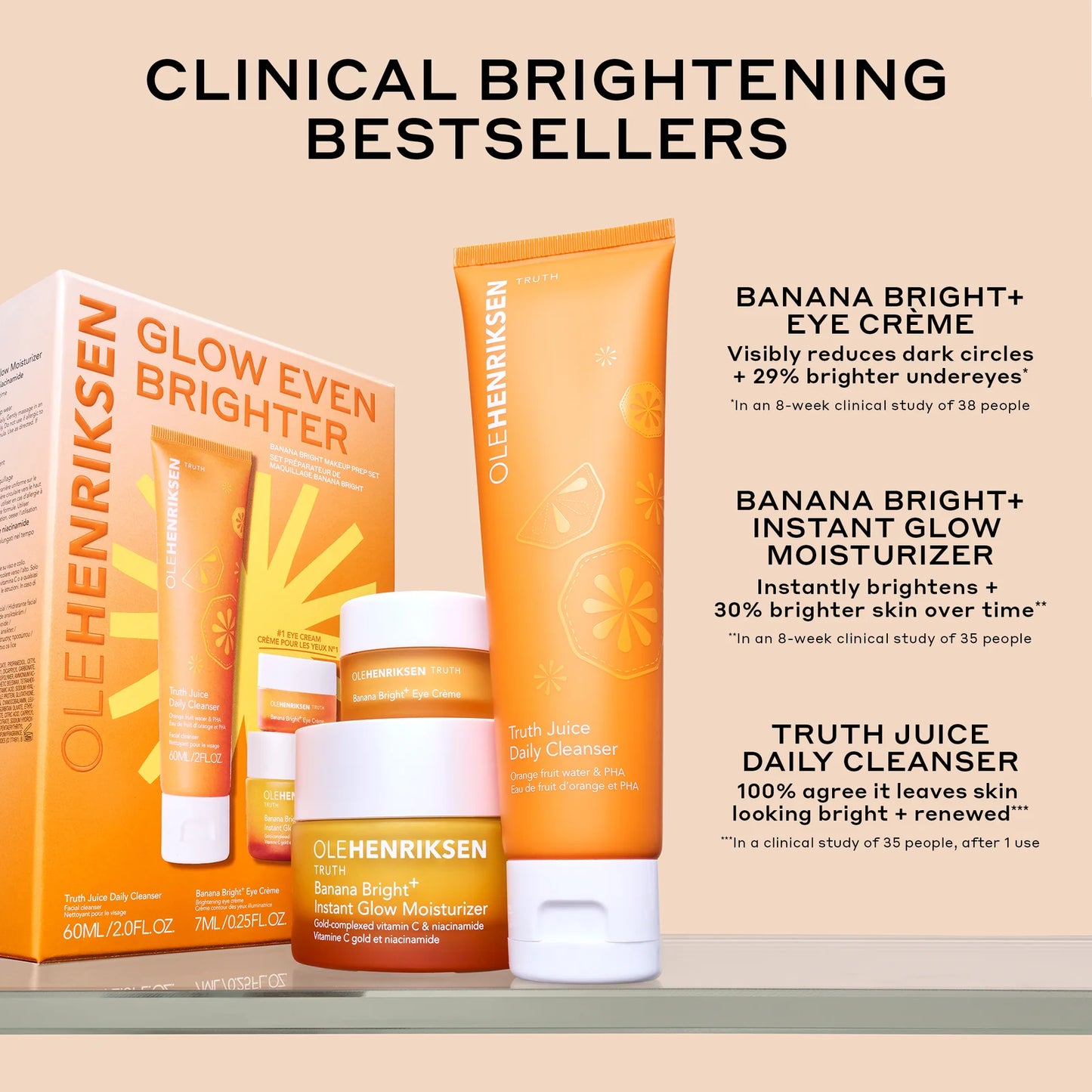 Olehenriksen Glow Even Brighter Banana Bright Makeup Prep Set