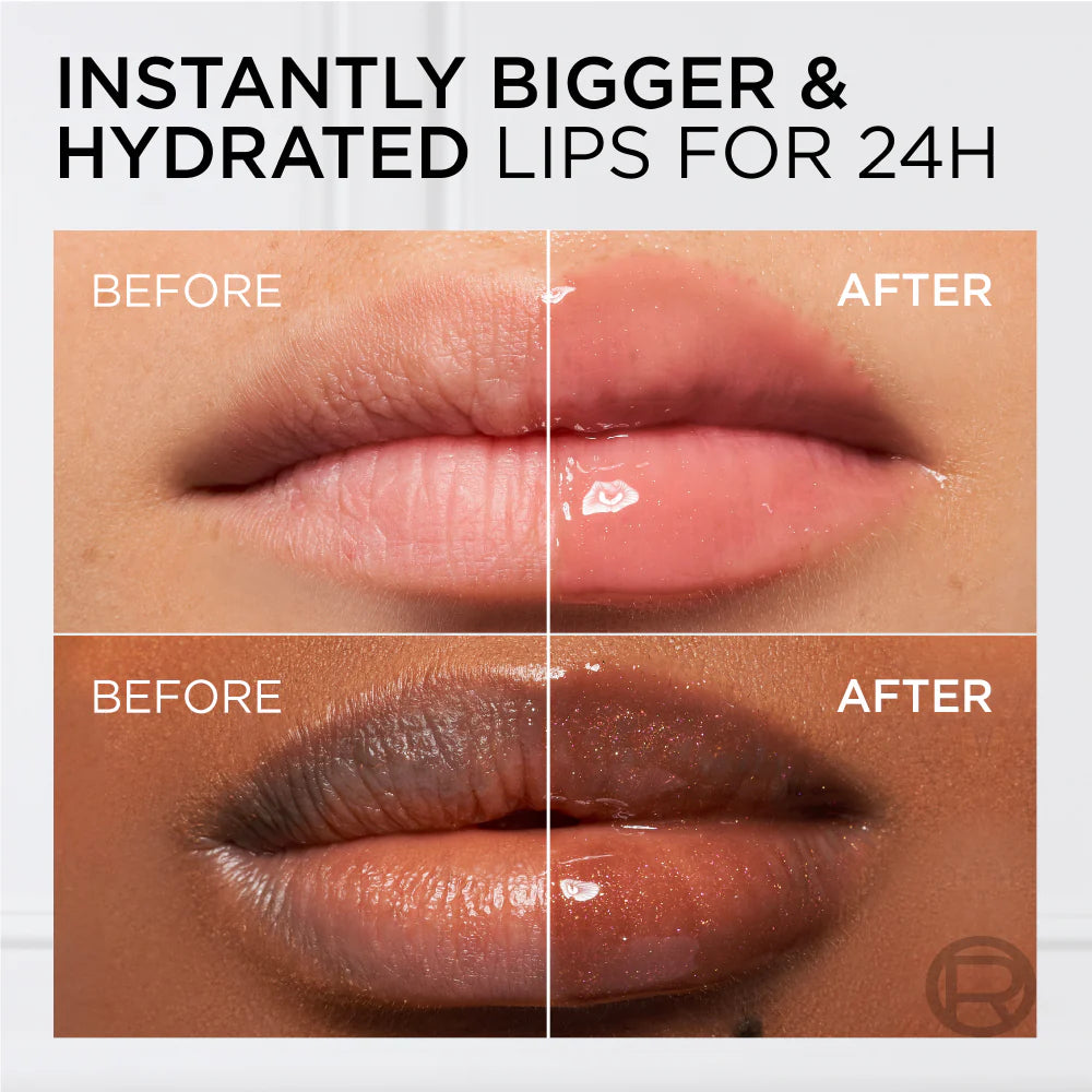 LOREAL PARIS Plump Ambition Hyaluron Lip Oil, 24HR Hydration and Volumizing Shine