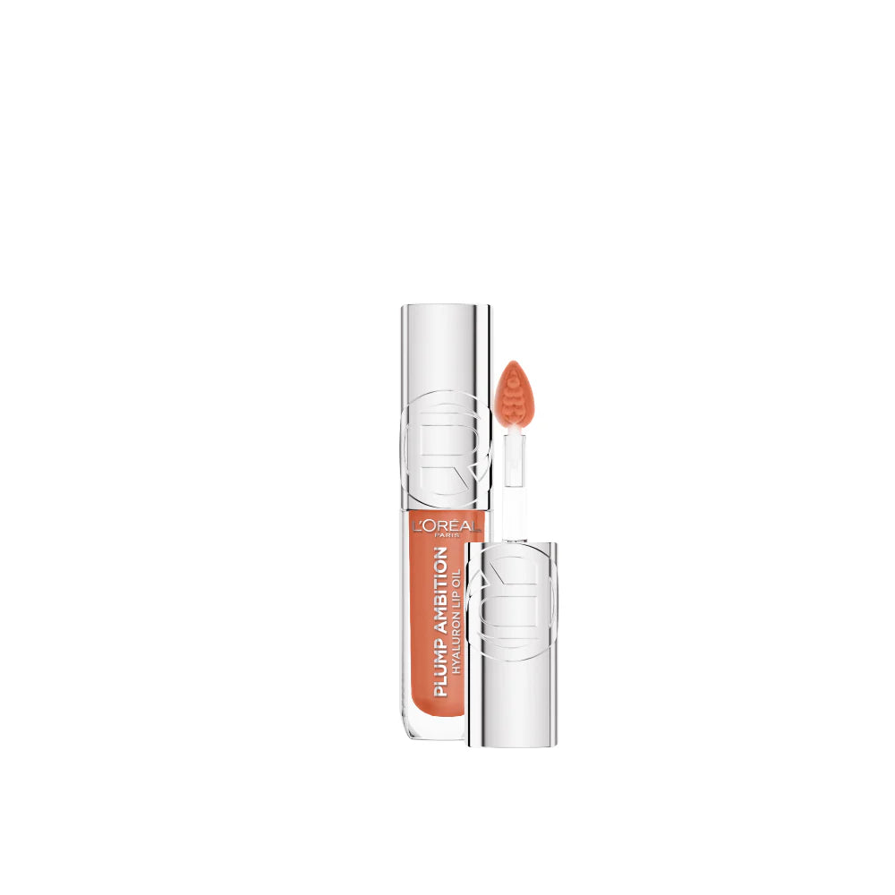 LOREAL PARIS Plump Ambition Hyaluron Lip Oil, 24HR Hydration and Volumizing Shine