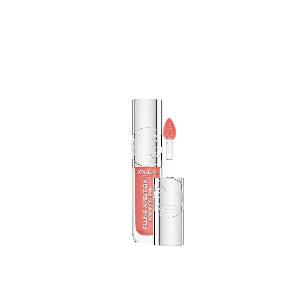 LOREAL PARIS Plump Ambition Hyaluron Lip Oil, 24HR Hydration and Volumizing Shine