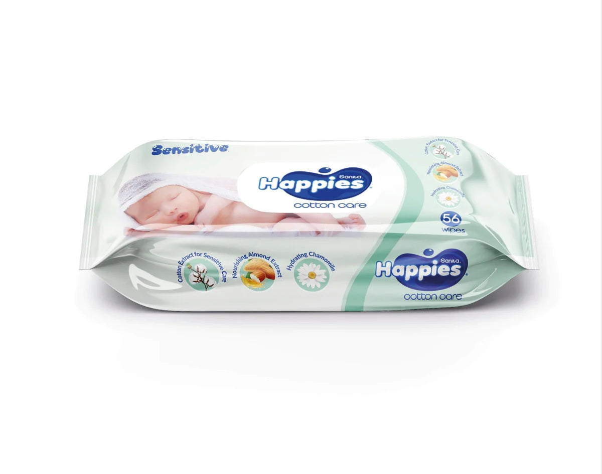 Happies wipes cotton'care