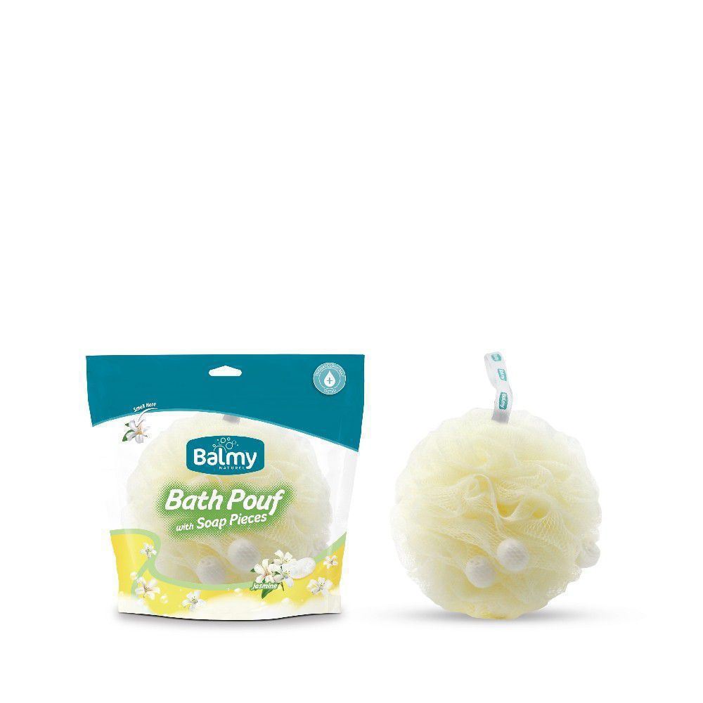 BALMY Bath pouf with soap pieces