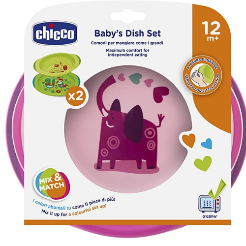 Chicco baby's dish set 12m+ x2
