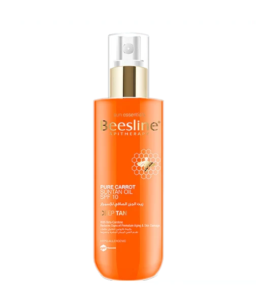 Beesline pure carrot suntan oil SPF10 deep tan 200ml