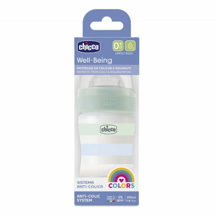 Chicco Well-Being Slow Flow Baby Plastic Bottle 0M+ - 150 ml