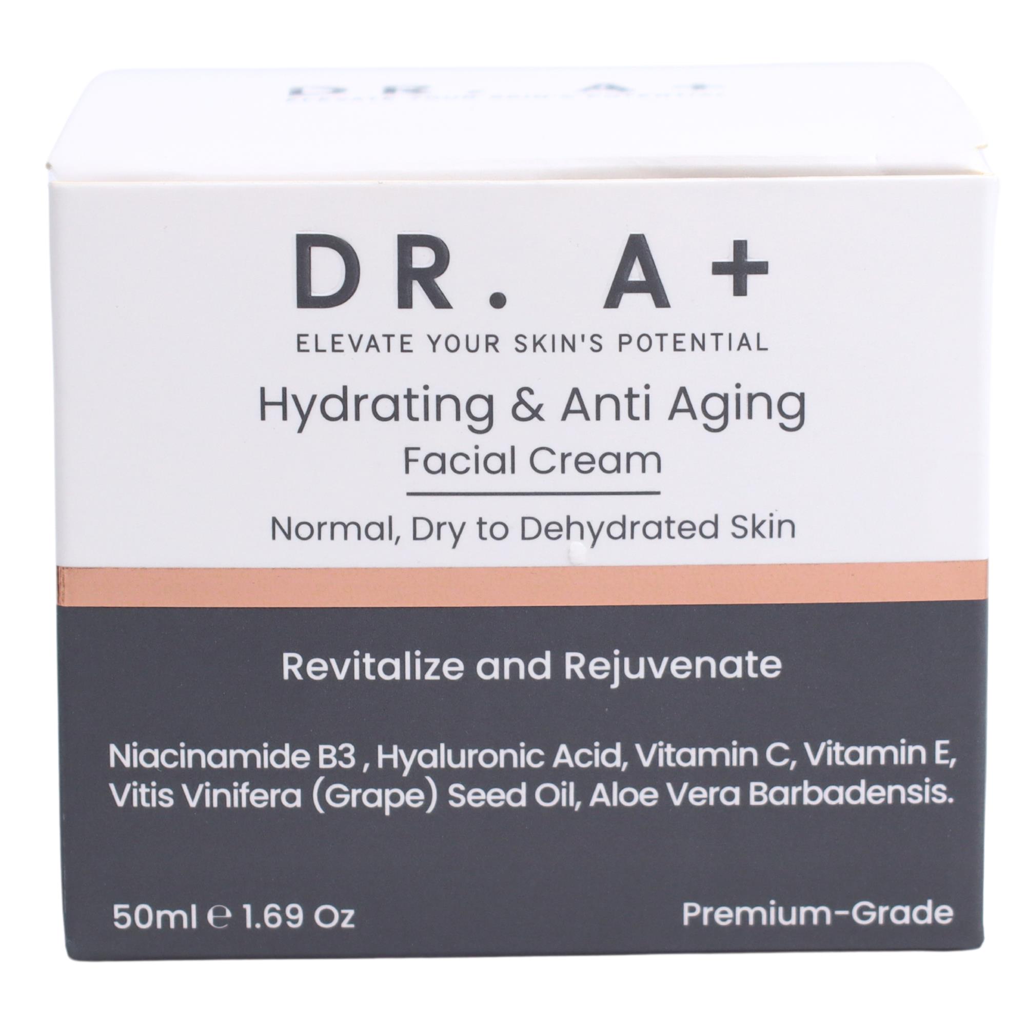 DR A+ Hydrating & Anti-Aging Cream - Normal, Dry to Dehydrated Skin - for Intensive Hydration