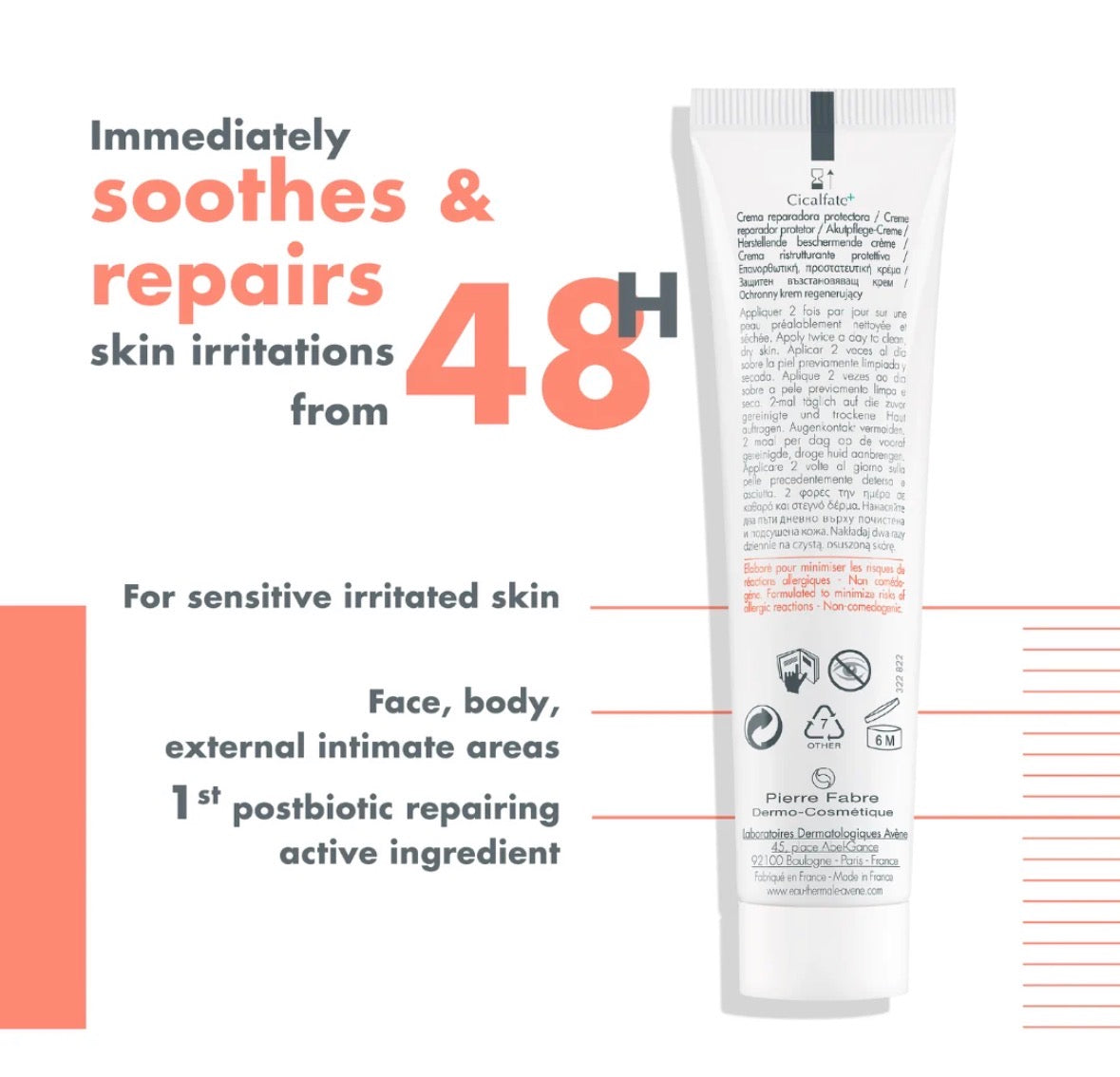 AVENE Cicalfate+ Repairing Protective Cream With Free Cicalfate Spf50