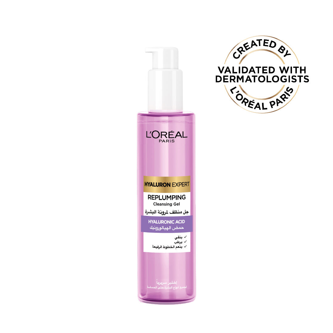 Hyaluron Expert Replumping Cleansing Gel, with Hyaluronic Acid, to Replump, Purify and Hydrate, for All Skin Types Including Sensitive, 150ml