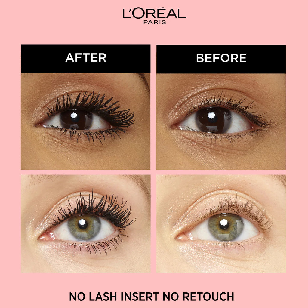 L'Oreal Paris Lash Paradise 24 Hour, Volumizing and Lengthening Black Mascara- Washable