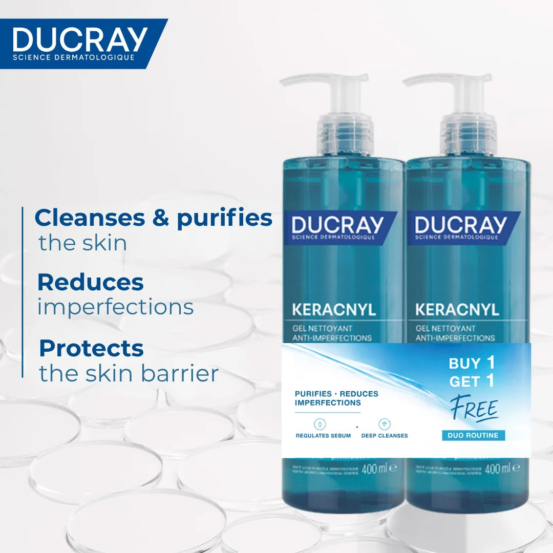 DUCRAY Keracnyl Foaming Gel 400ml Buy One Get One