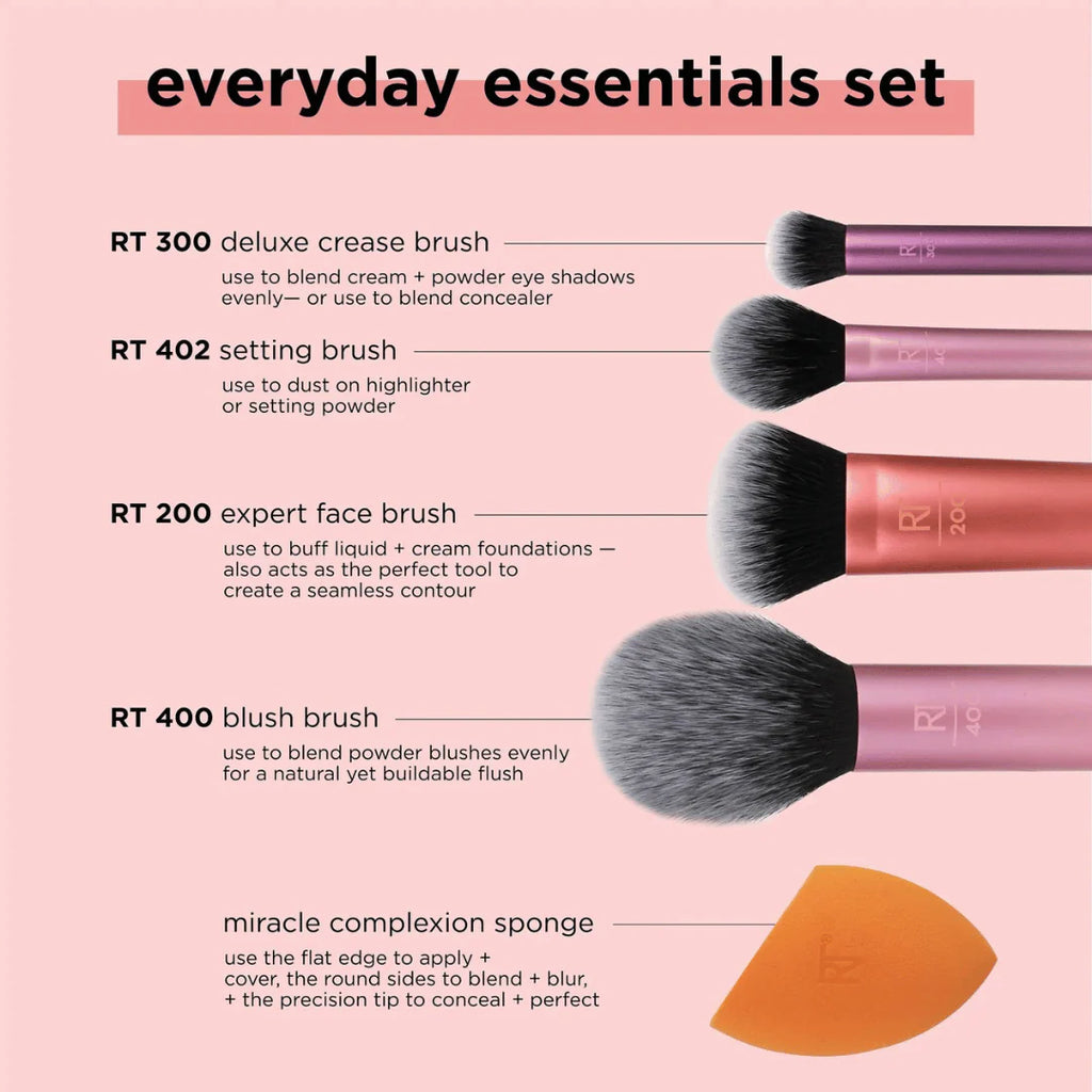 RT EYERYDAY ESSENTIALS BRUSH KIT x4 + SPONGE