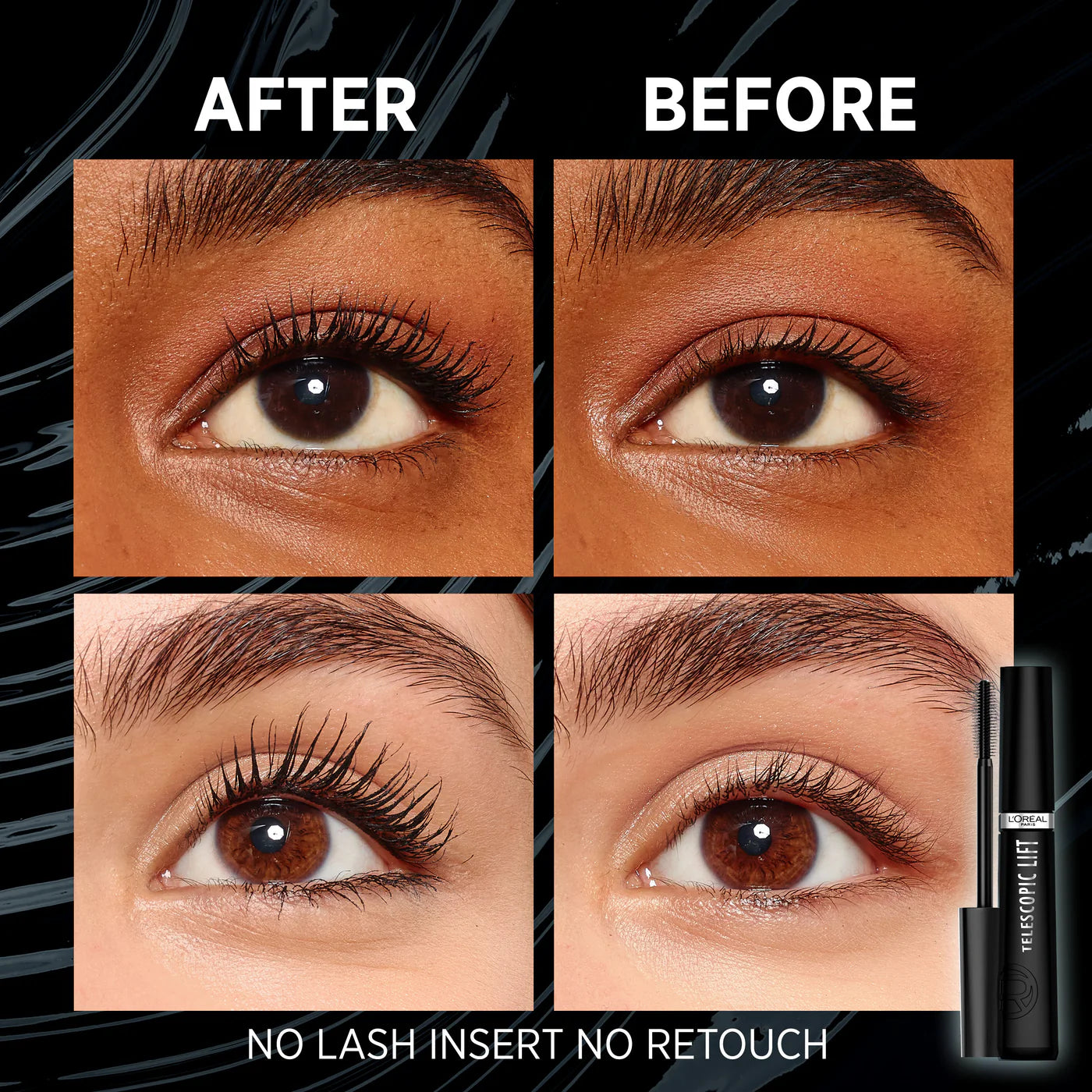 L'Oreal Paris Telescopic Lift Washable Mascara, Lengthening and Volumizing, Lash Lift with Up to 36HR Wear