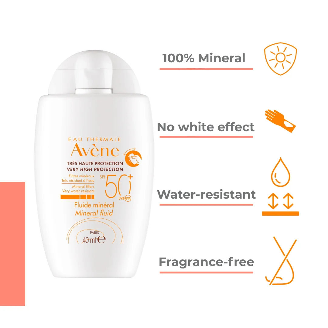 AVENE Solaire UV Mineral Multi-Defense Fluid Sunscreen SPF 50+