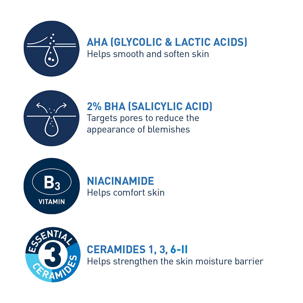 CERAVE Blemish Control Gel Facial Moisturiser For Acne & Blemishes with Glycolic Acid and Lactic Acid AHA/BHA