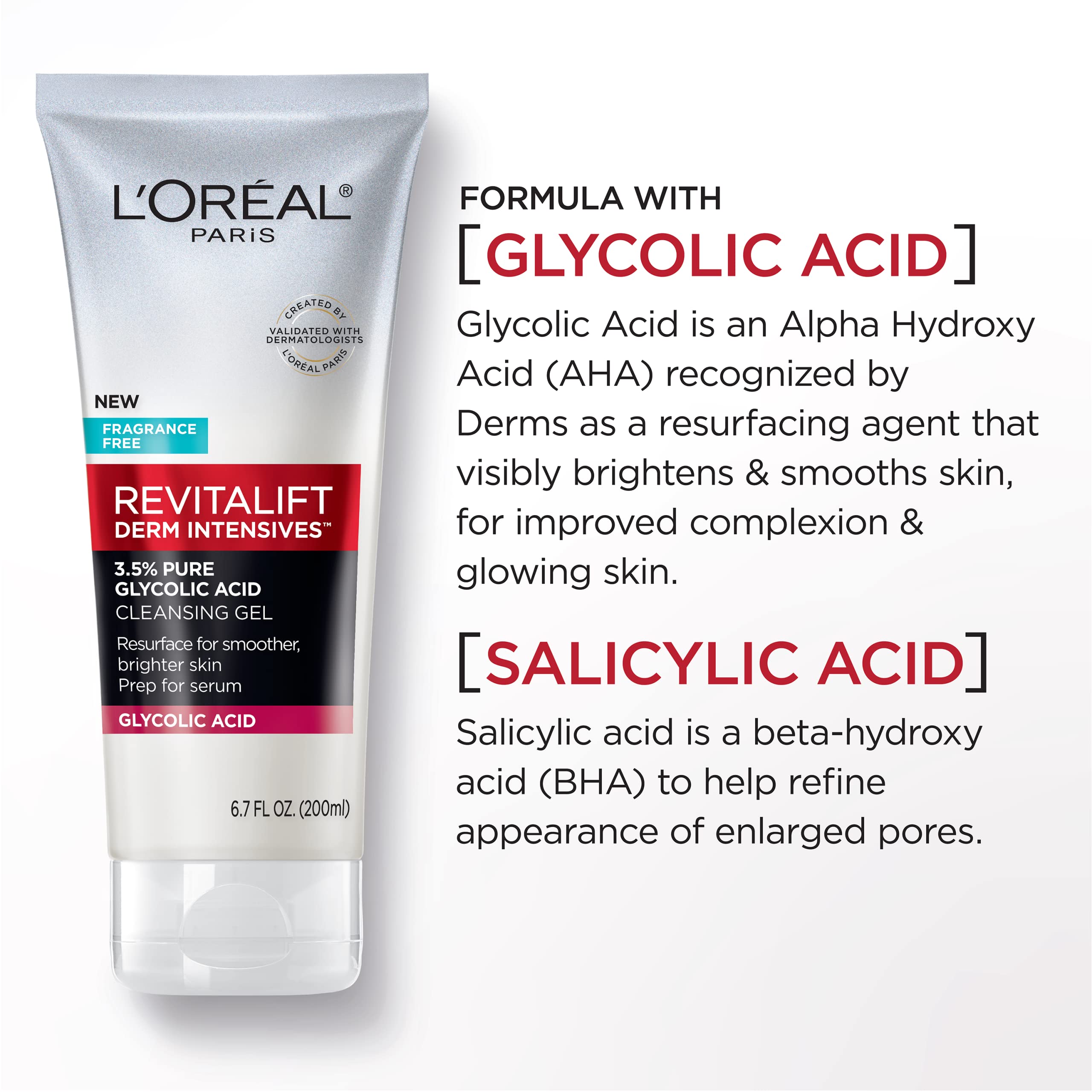 LOREAL Triple Power LZR 3.5% Pure Glycolic Acid Cleansing Gel 200ML