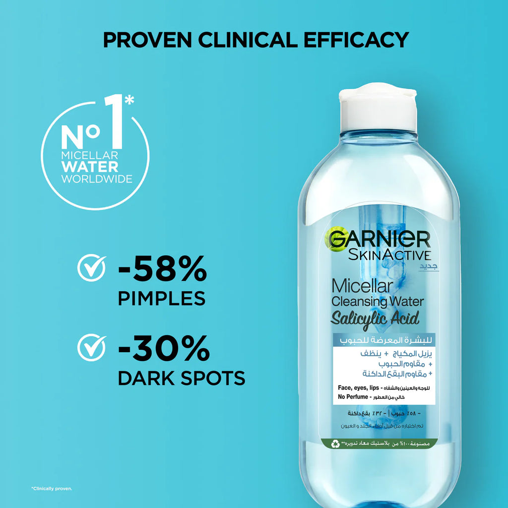 Garnier Fast Clear Micellar Water with Salicylic Acid for Acne Prone Skin 400ml