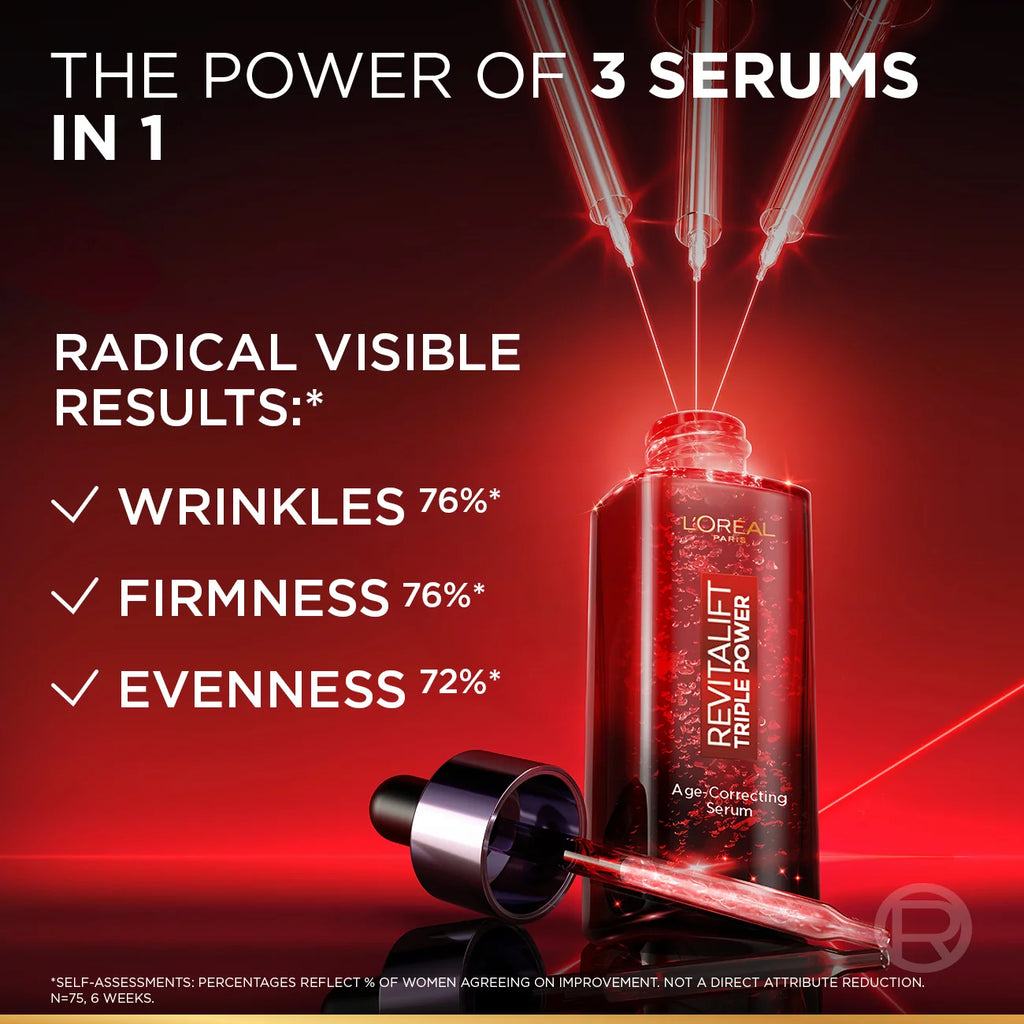 L’Oréal Paris Revitalift Triple Power Age-Correcting™ Serum with Tri-peptides, Hyaluronic Acid, and Vitamin C