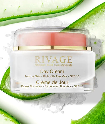 RIVAGE Day Cream with Aloe Vera for Normal Skin – SPF 15 – Jar 50ml