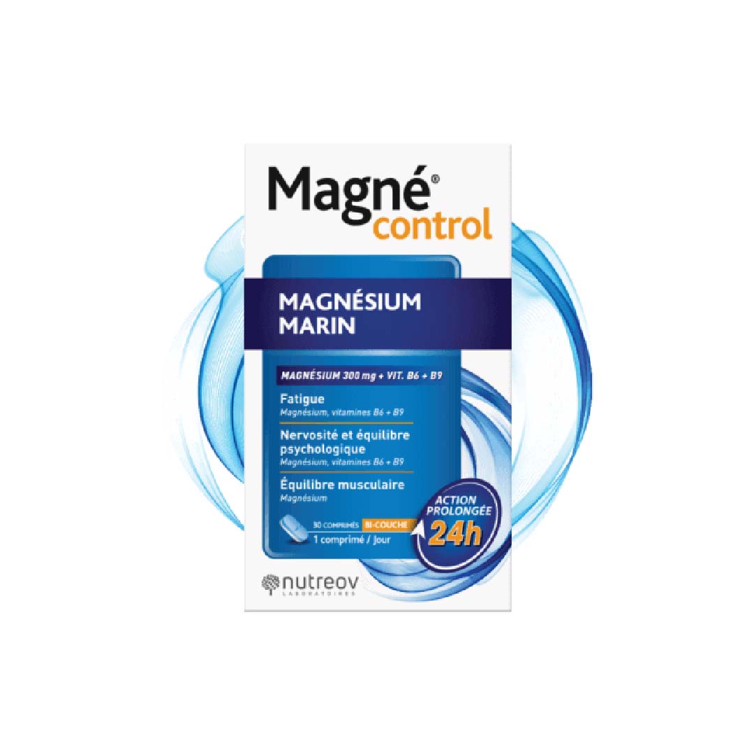 NUTREOV Magné Control - Marine Magnesium, Vitamins B6 & B9 30Tabs