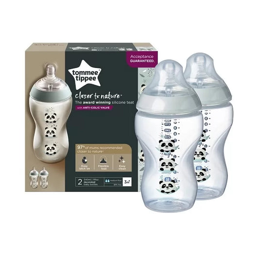 Tommee tippee 2 decorated Bottle Panda 340ml 3m+