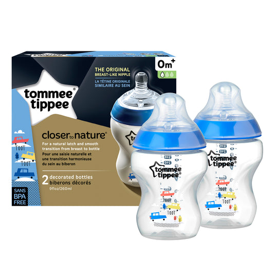Tommee tippee 2 decorated Bottle 260ml 0m+