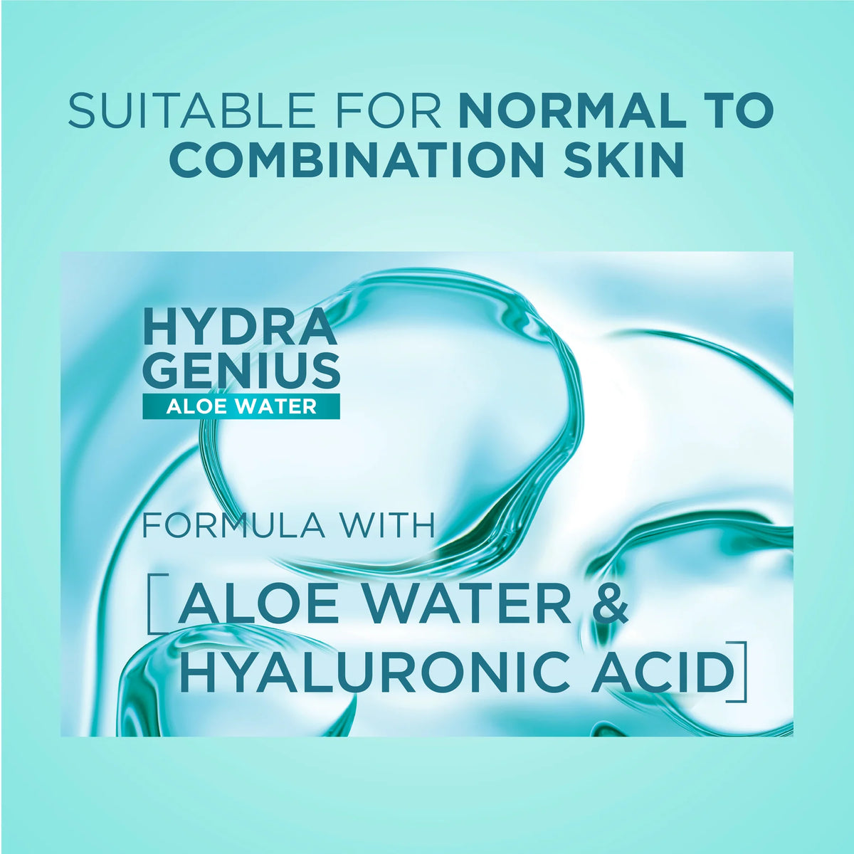 L'Oréal Paris, Hydra Genius, Water-Based Gel Facial Moisturiser, with Aloe Vera, for Normal to Combination Skin, 70 ml