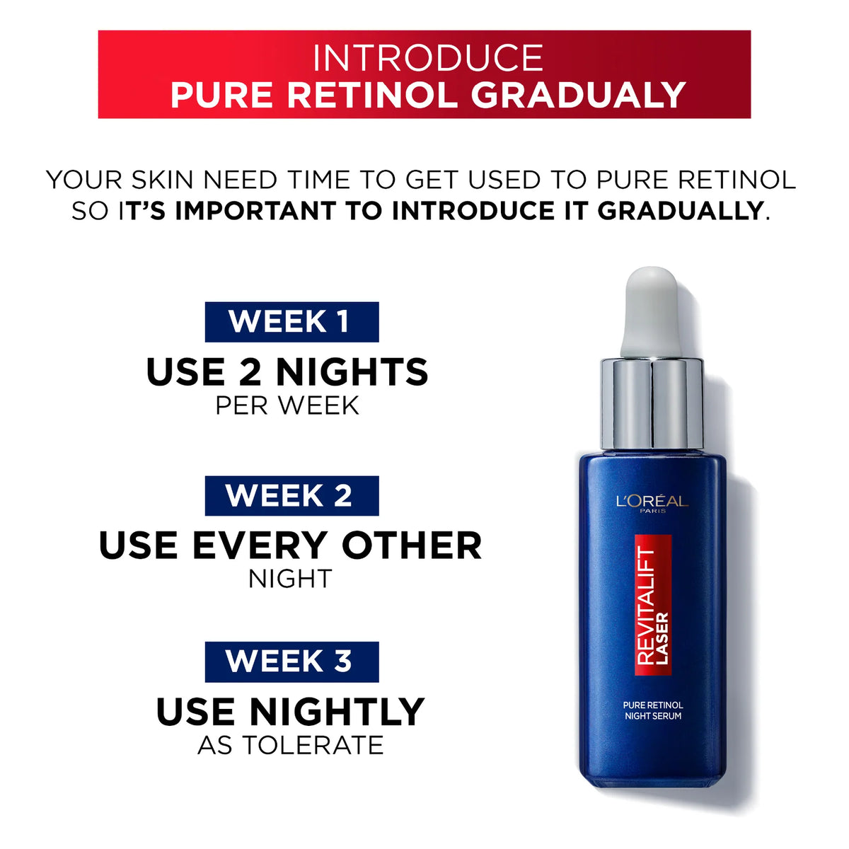L'Oréal Paris Revitalift Laser Retinol Deep Wrinkle Night Serum, With 0.2% Pure Retinol and Vitamin A