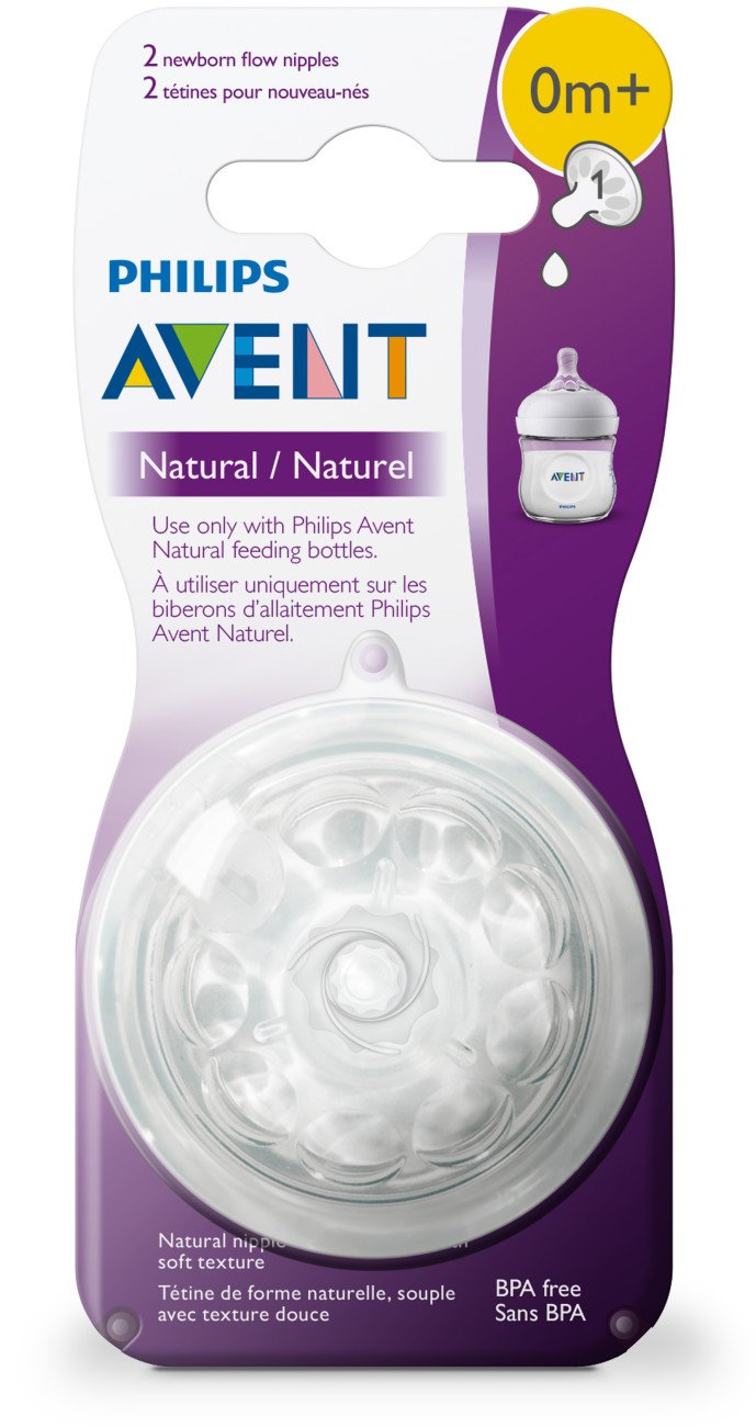 Avent natural nipple 0m+ 1 flow