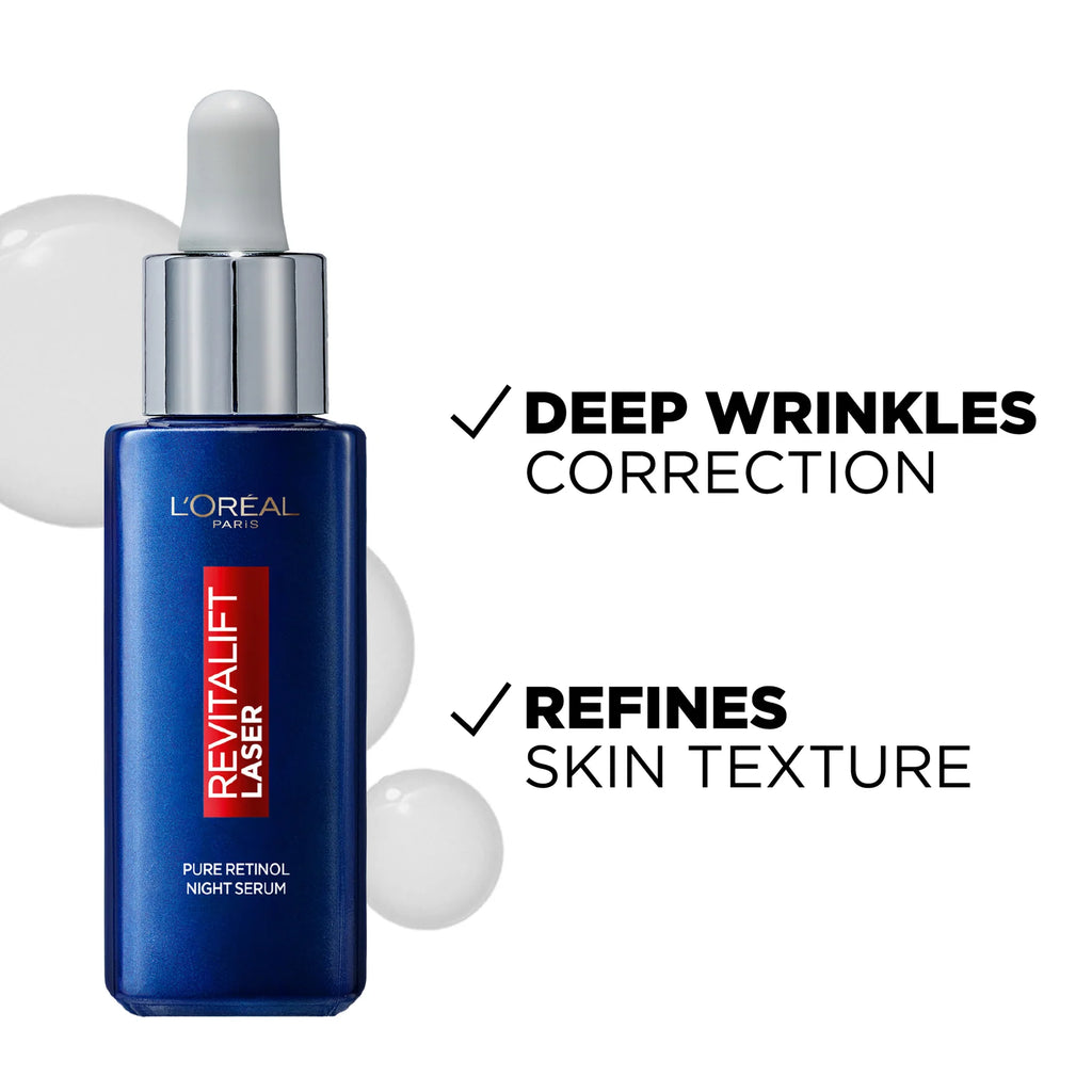 L'Oréal Paris Revitalift Laser Retinol Deep Wrinkle Night Serum, With 0.2% Pure Retinol and Vitamin A