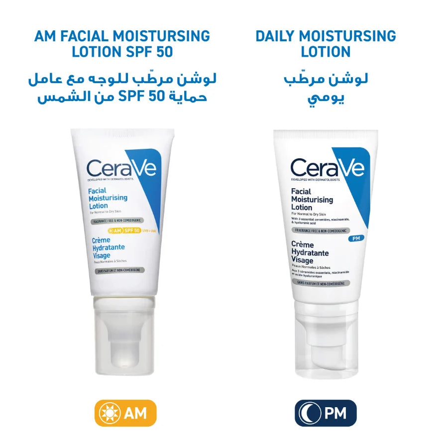 CERAVE AM Facial Moisturizing Lotion SPF50 for Normal to Dry Skin 52ml
