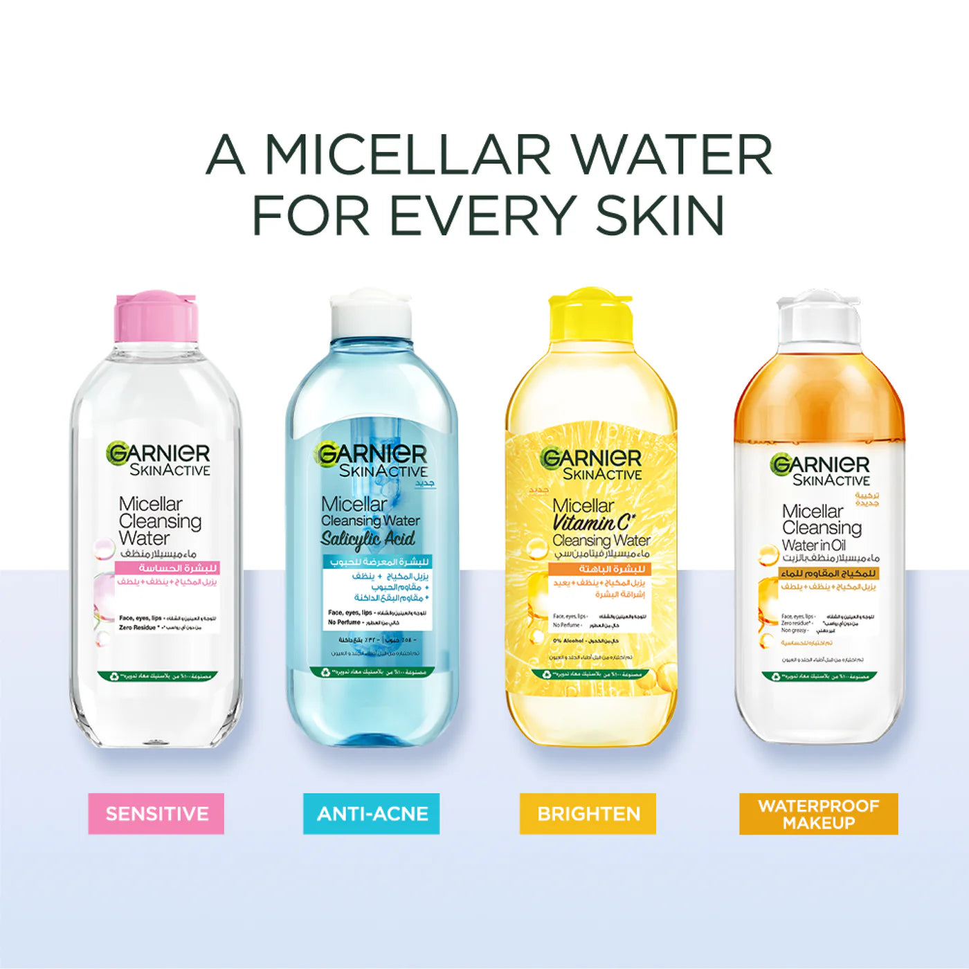 Garnier Vitamin C Micellar Water Facial Brightening Cleanser and Makeup Remover