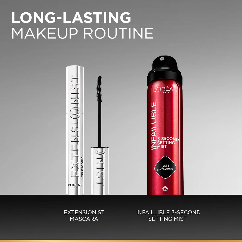 L’Oréal Paris Telescopic Extensionist Mascara for 24H Long-Lasting Curl, Volume, and Exceptional Lengthening Eyelashes with Eyelash-Extension Effect