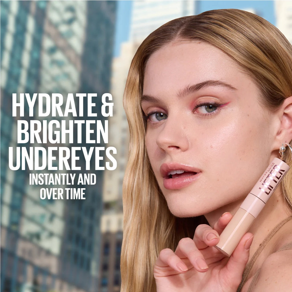 Maybelline Lifter Serum Concealer, Full Coverage, Includes 2% Peptides + Caffeine to Hydrate & Brighten Under Eyes
