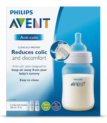 Avent anti-colic bottles 260ml 1m+