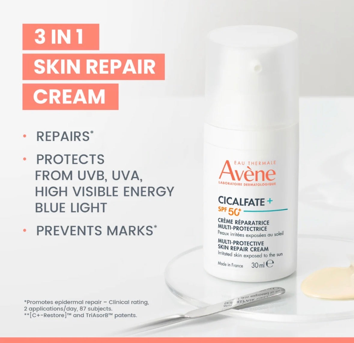 AVENE Cicalfate+ Repairing Protective Cream With Free Cicalfate Spf50