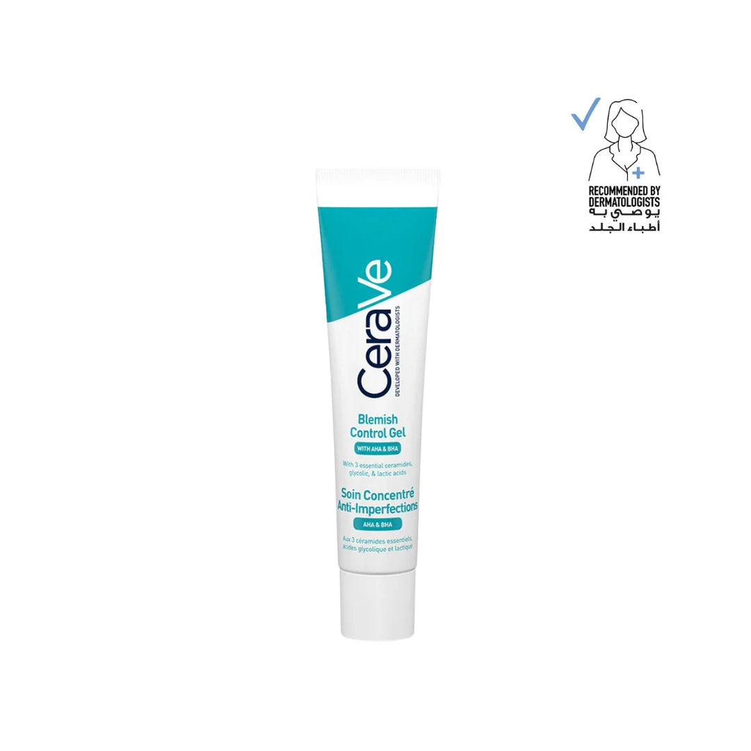 CERAVE Blemish Control Gel Facial Moisturiser For Acne & Blemishes with Glycolic Acid and Lactic Acid AHA/BHA