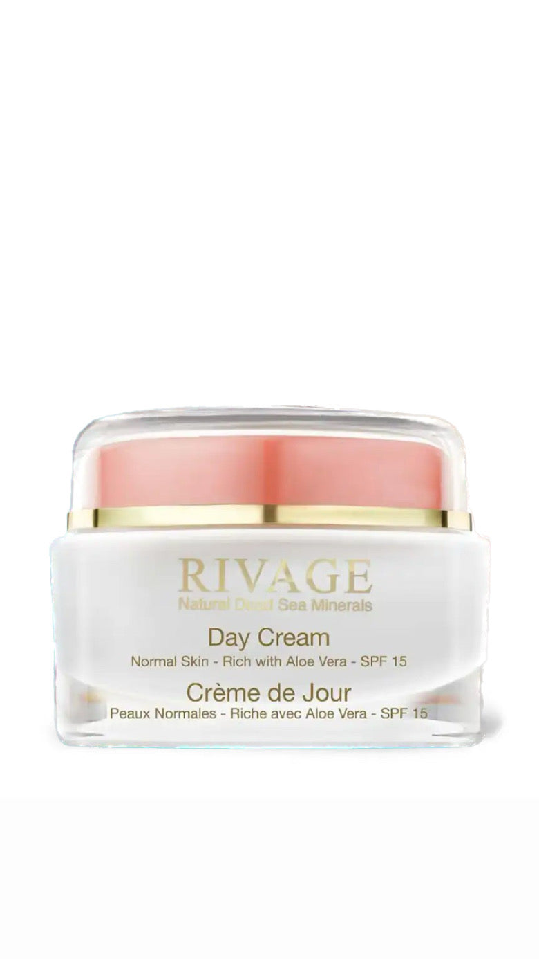 RIVAGE Day Cream with Aloe Vera for Normal Skin – SPF 15 – Jar 50ml