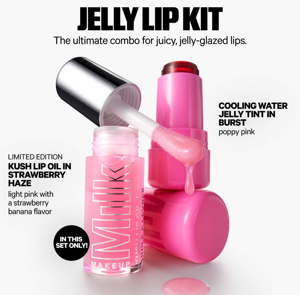 MILKMAKEUP The Jelly Lip kit: Lip + Cheek Stain & Lip Oil Duo