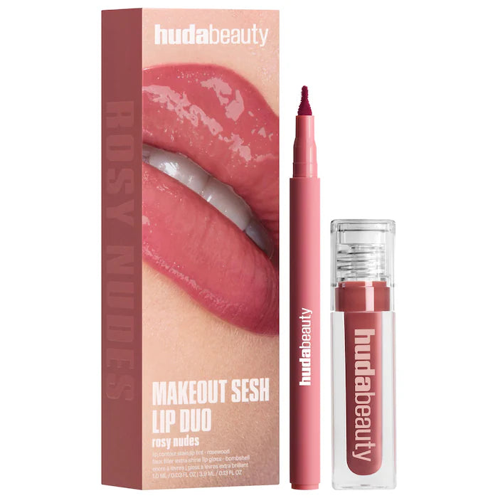 HUDA BEAUTY 
Make Out Sesh Lip Stain and Lip Gloss Duos